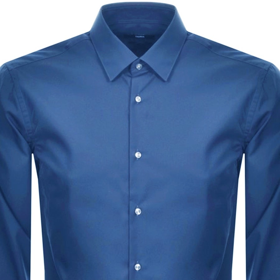 Alternative Image for ProductBOSS Isko Slim Fit Long Sleeve Shirt Navy2